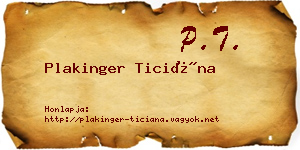 Plakinger Ticiána névjegykártya